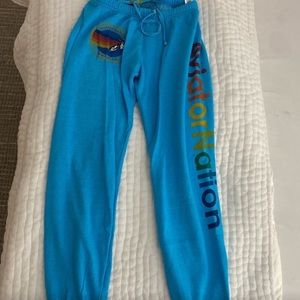 RARE Neon Blue Aviator Nation Sweatpants